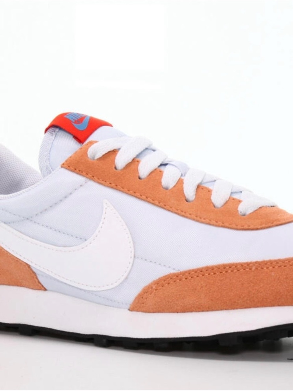 Nike White & Orange Suede-Trim Low Top Sneakers